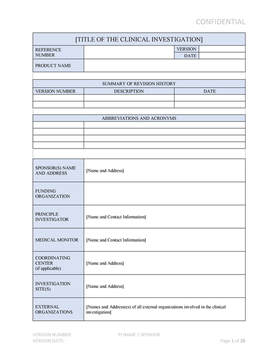clinical investigation plan
